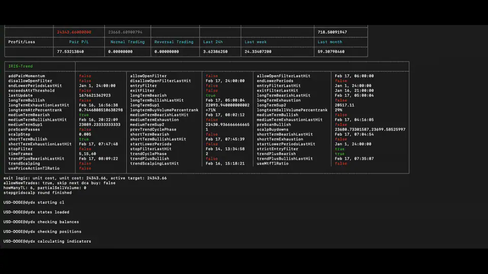Gunbot logs display showing trading activity and system messages Gunbot logs display showing trading activity and system messages